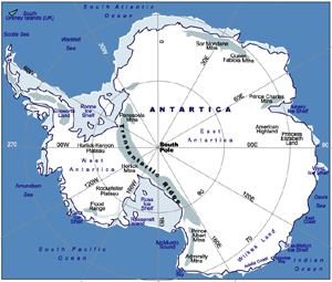 Physical Map of Antarctica