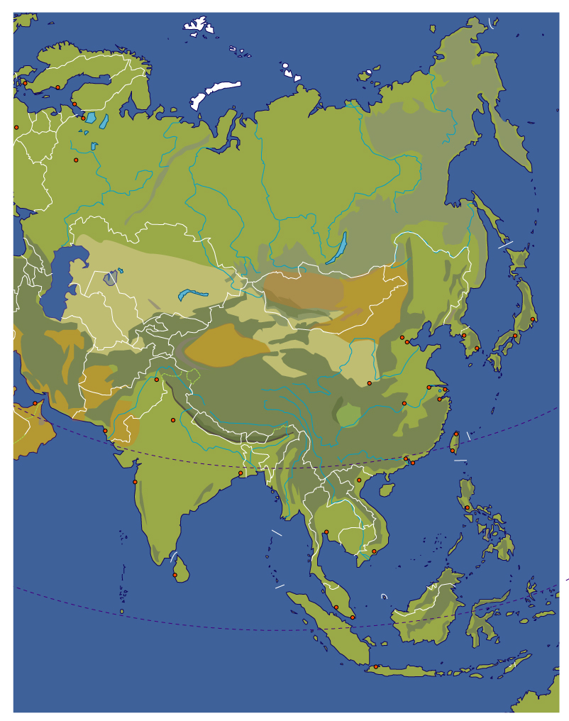 Blank Map of Asia