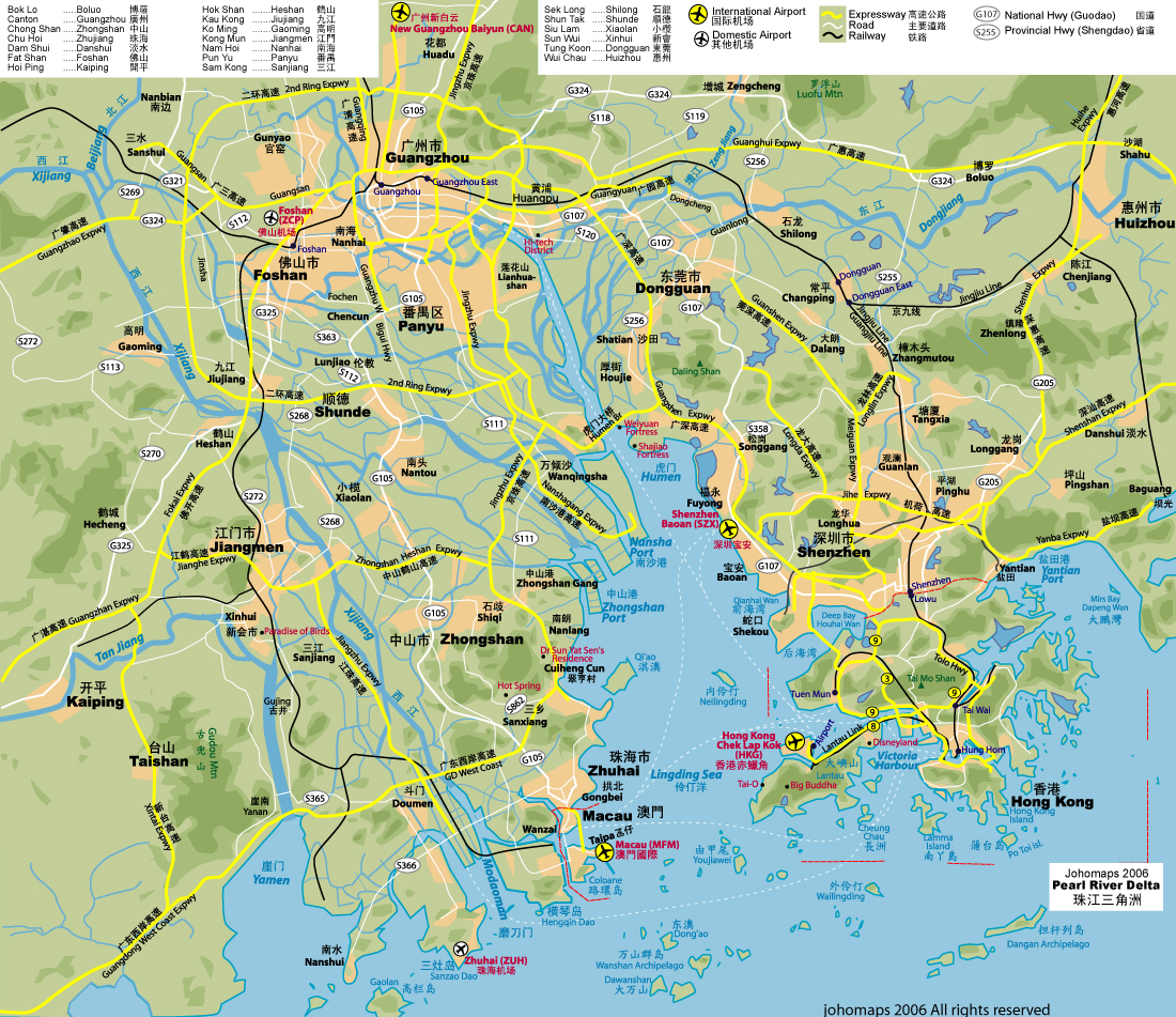 Map of the Pearl Delta