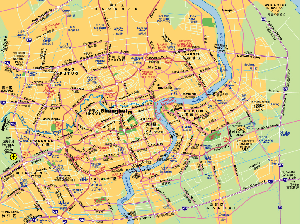 上海交通地图 City Map of Shanghai