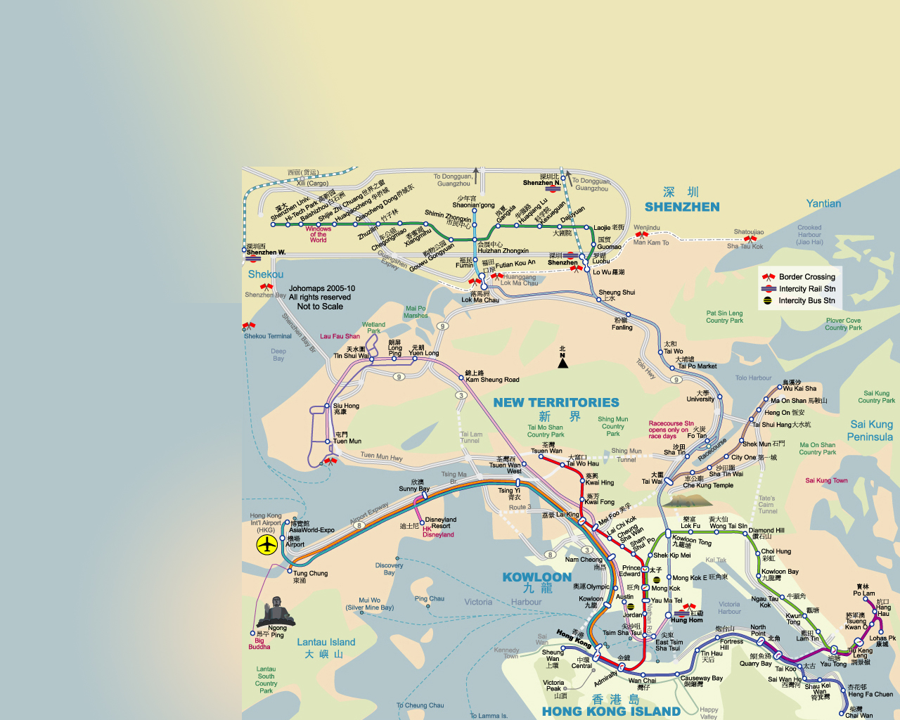 Hong Kong Metro Map Wallpaper