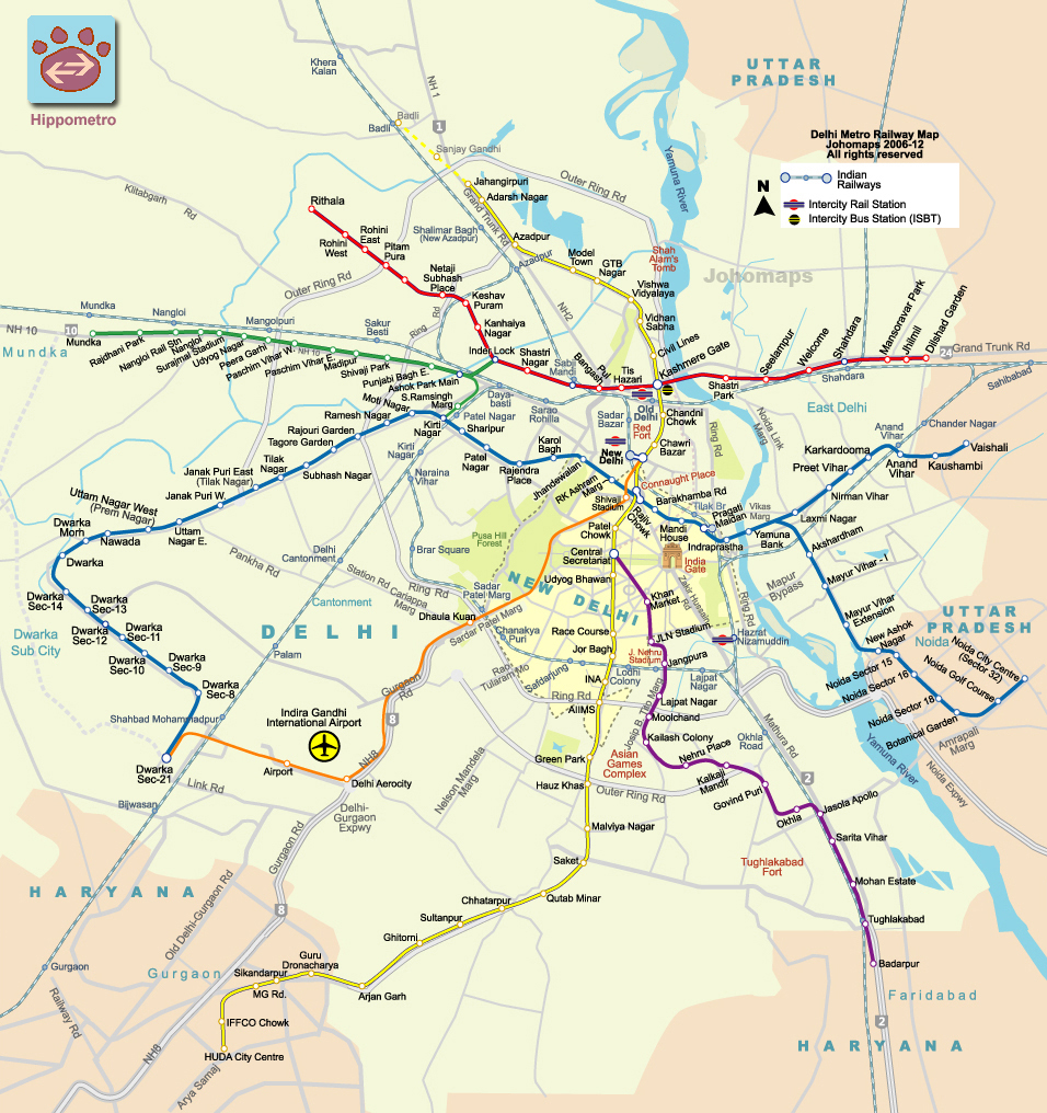 Metro Map of Delhi