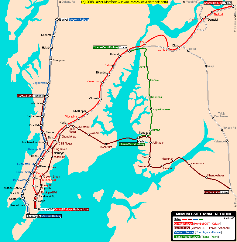 Rail Map of Mumbai
