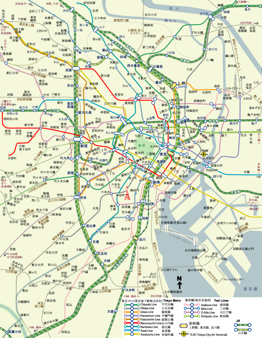東京都市鉄道地図 Urban Rail Map of Tokyo