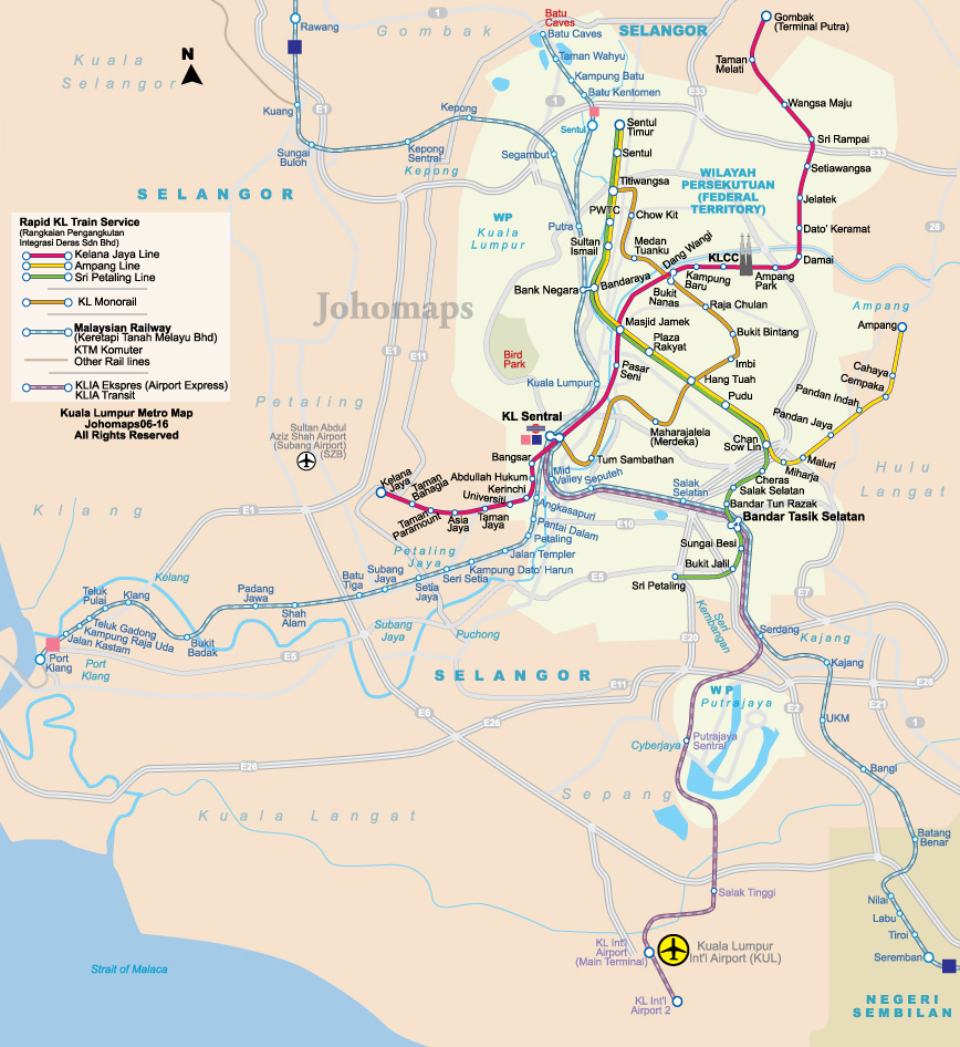 Metro Map of Kuala Lumpur - JohoMaps