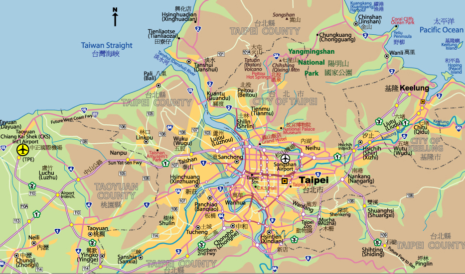 台北交通地圖 City Map of