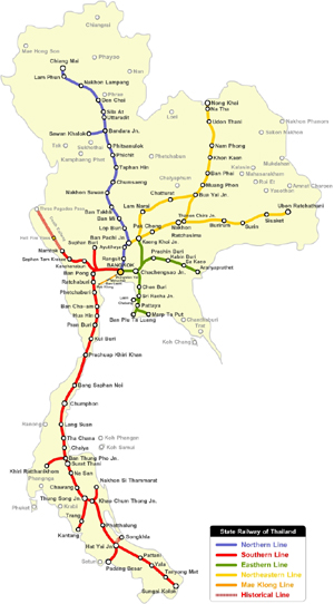 Rail Map of Thailand - Johomaps