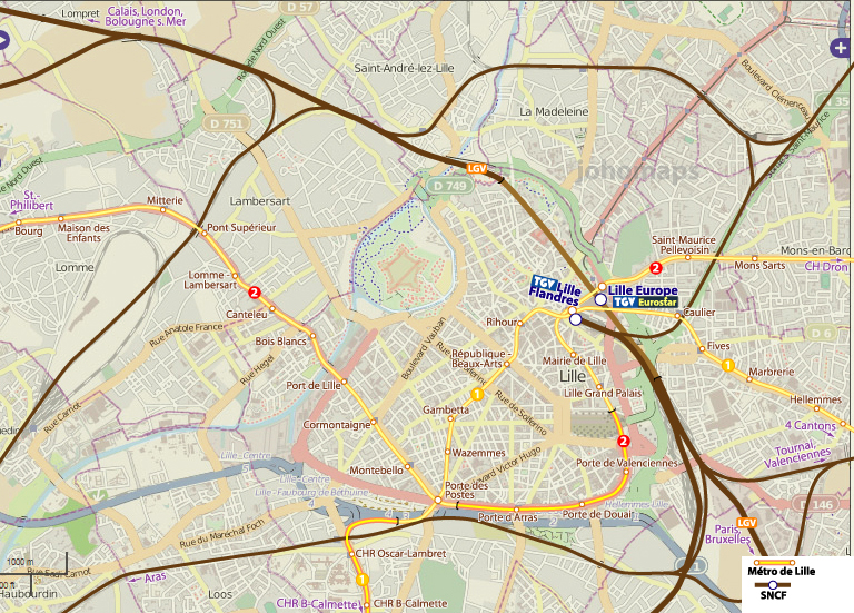 City Rail Map of Lille