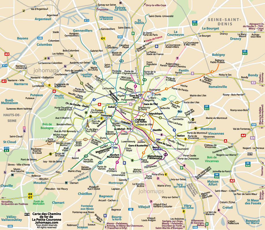 Carte du Metro de Paris