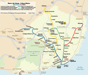 Mapa do metro de Lisboa / Lisbon Metro Map