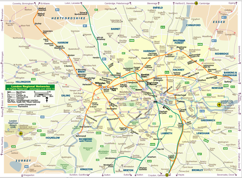 London Rail Network Map