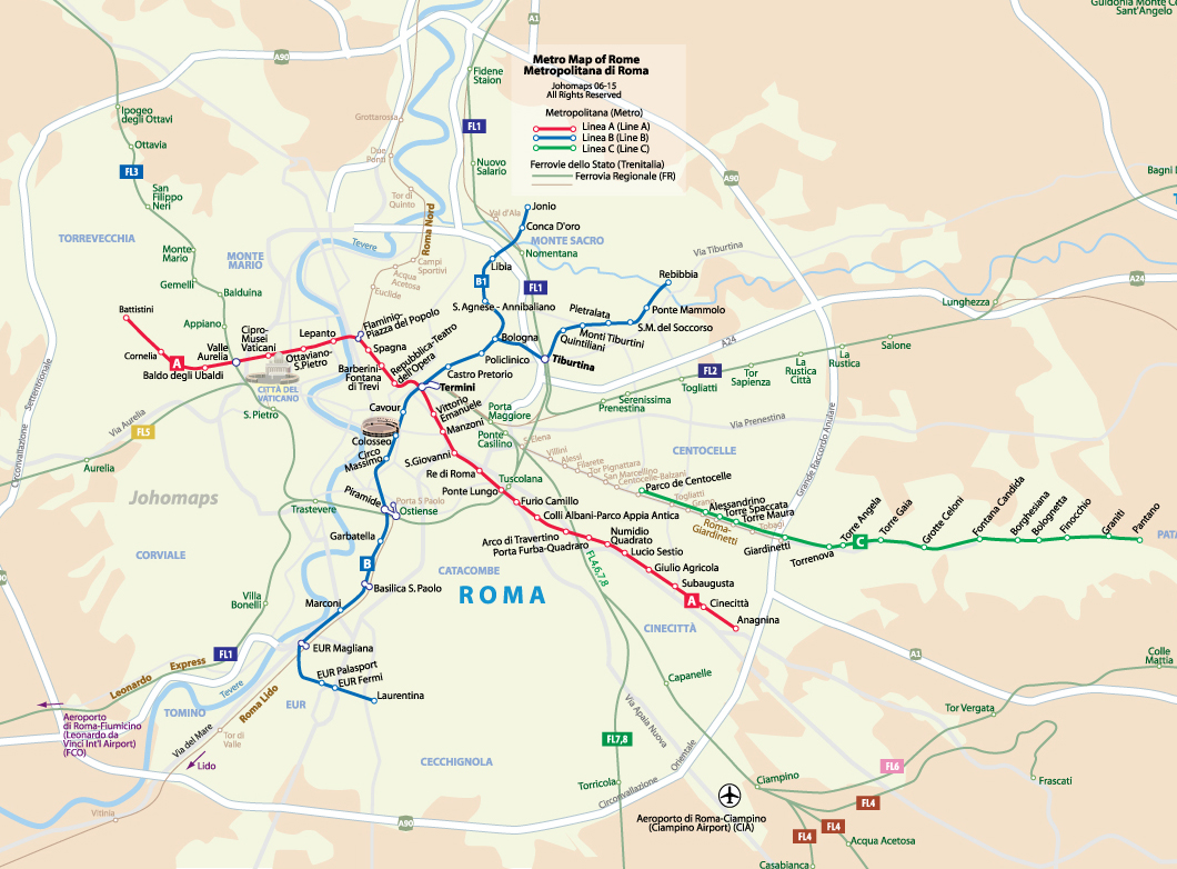 Metro Map of Rome