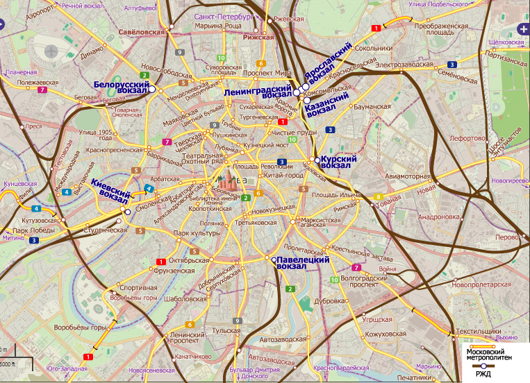 City Rail Map of Moscow