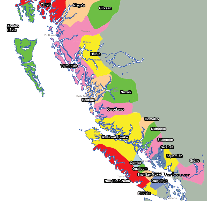 Map of BC Coast Nations - JohoMaps