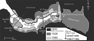 Map of Vancouver's False Creek