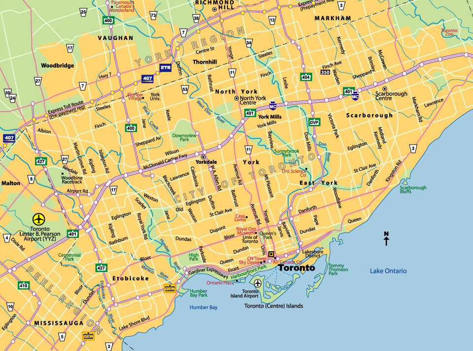 Map Of Toronto Johomaps