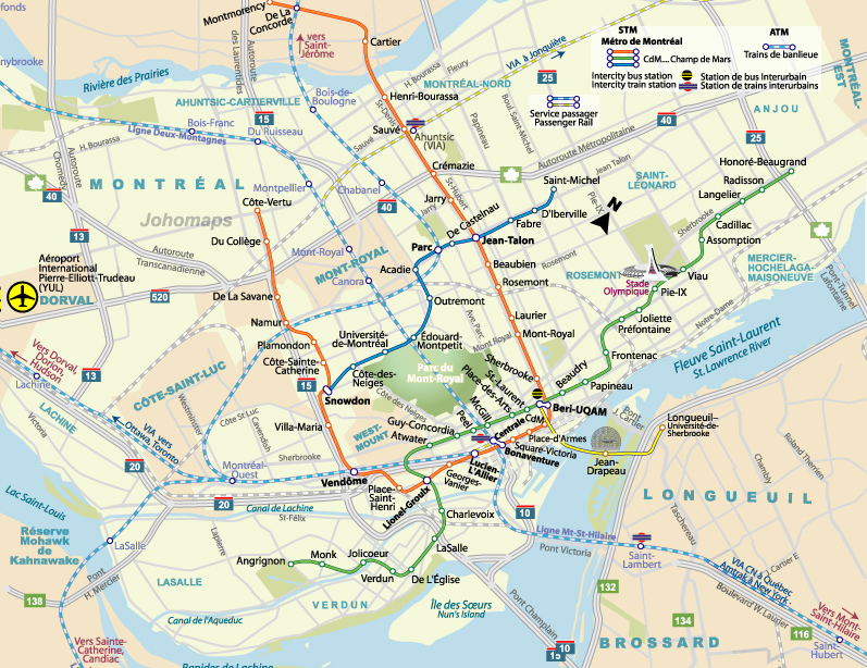 Carte du Metro de Montreal