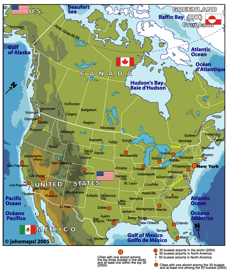 World Map North America