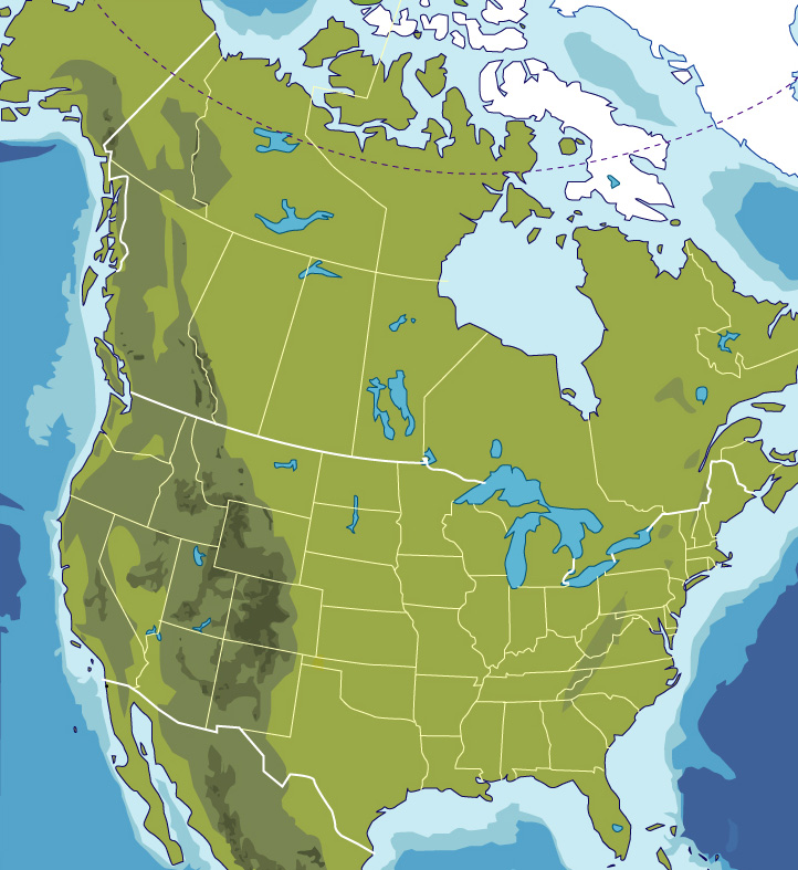 Blank Map Of North America Physical Features
