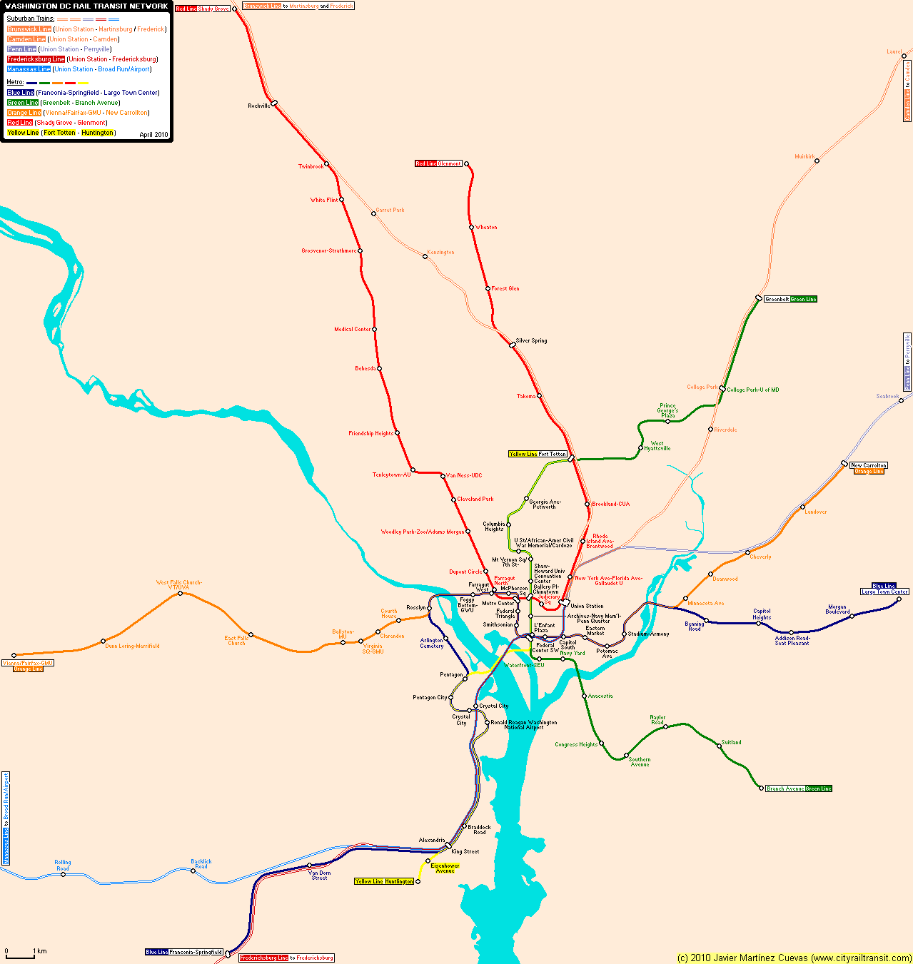 City Transit Map of Washington, DC