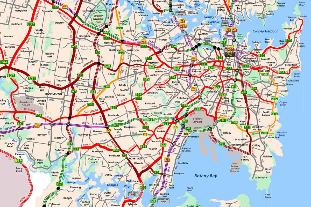 Highway Map of Sydney