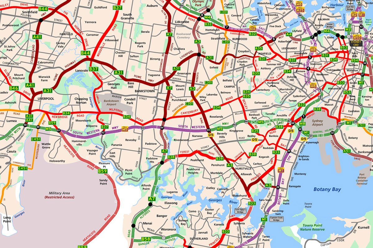 Hightway Map of Sydney