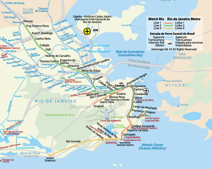 Mapa do metro do Rio de Janeiro