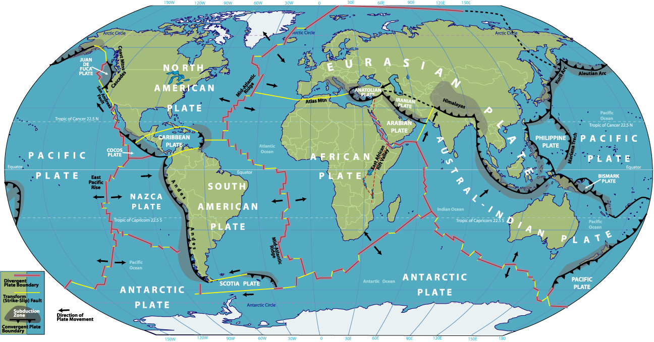 Tectonic Plates of the World - JohoMaps